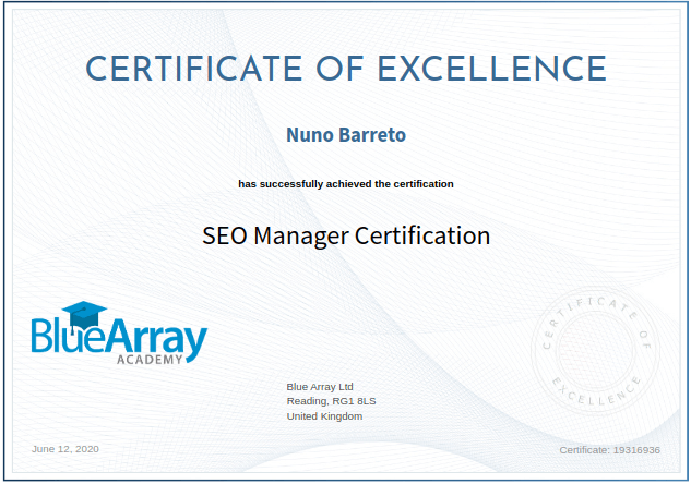 SEO Manager Certification - Blue Array Academy
